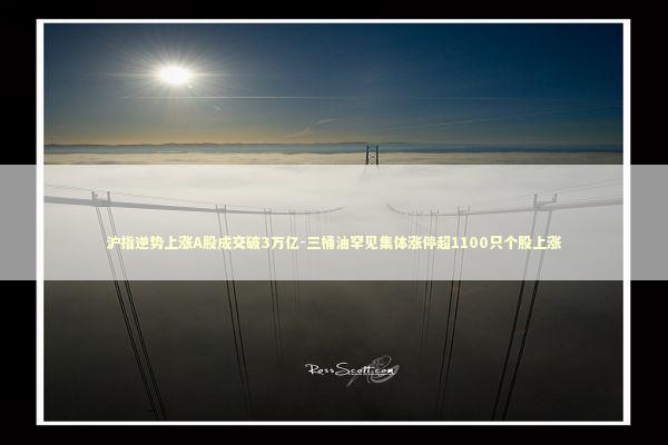 沪指逆势上涨A股成交破3万亿-三桶油罕见集体涨停超1100只个股上涨