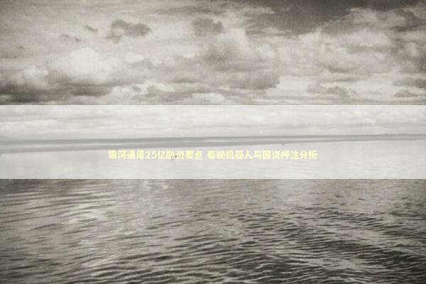 银河通用25亿融资要点 春晚机器人与国资押注分析