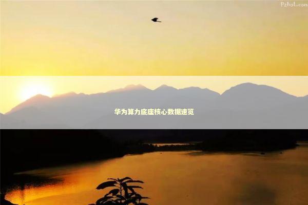 华为算力底座核心数据速览