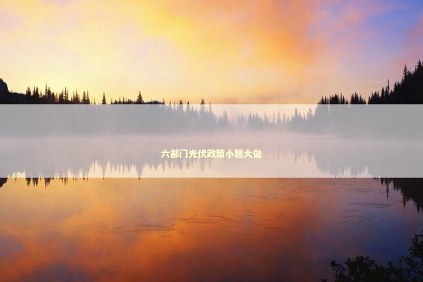 六部门光伏政策小题大做