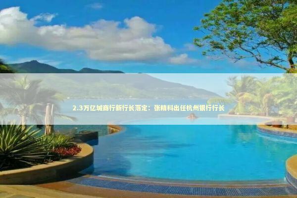 2.3万亿城商行新行长落定：张精科出任杭州银行行长