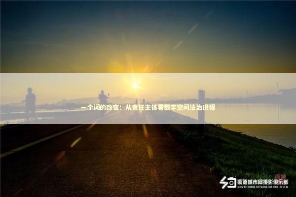 一个词的改变：从责任主体看数字空间法治进程