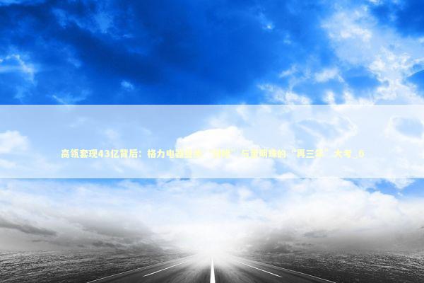 高瓴套现43亿背后：格力电器业绩“双降”与董明珠的“再三年”大考_6